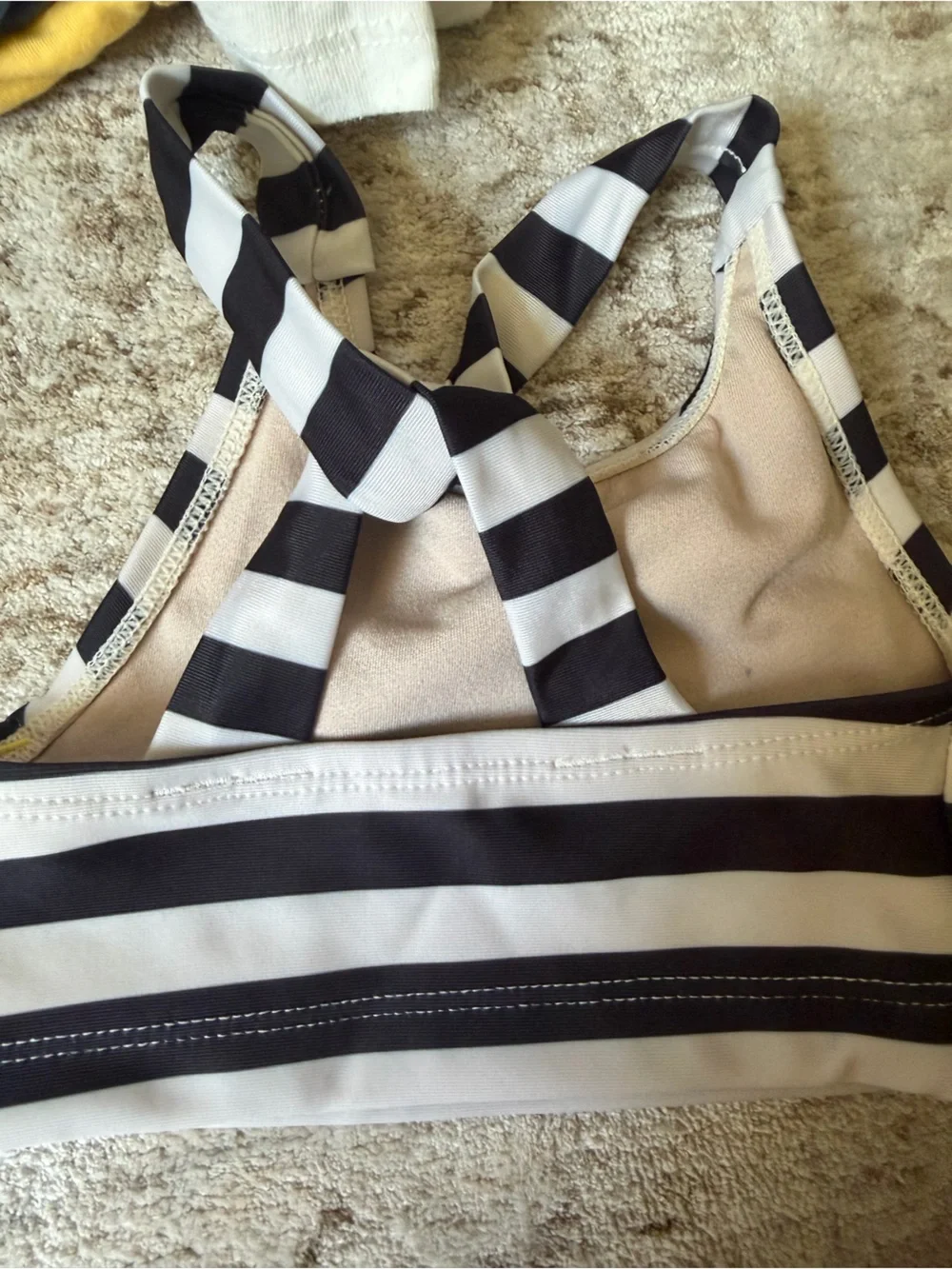 3T - Toddler Girls' Black and White Striped Swim Tankini Top - Kids Swim NWT